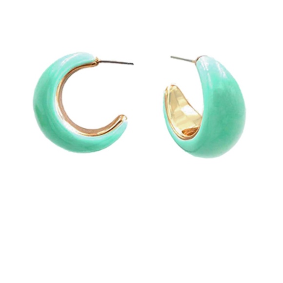 Color Coated Crescent Hoops - Picture 9 of 11
